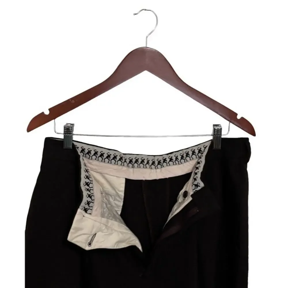 Moschino Trouser Men Wool Pleated Size 40 Dark Brown Corporate Business Vintage